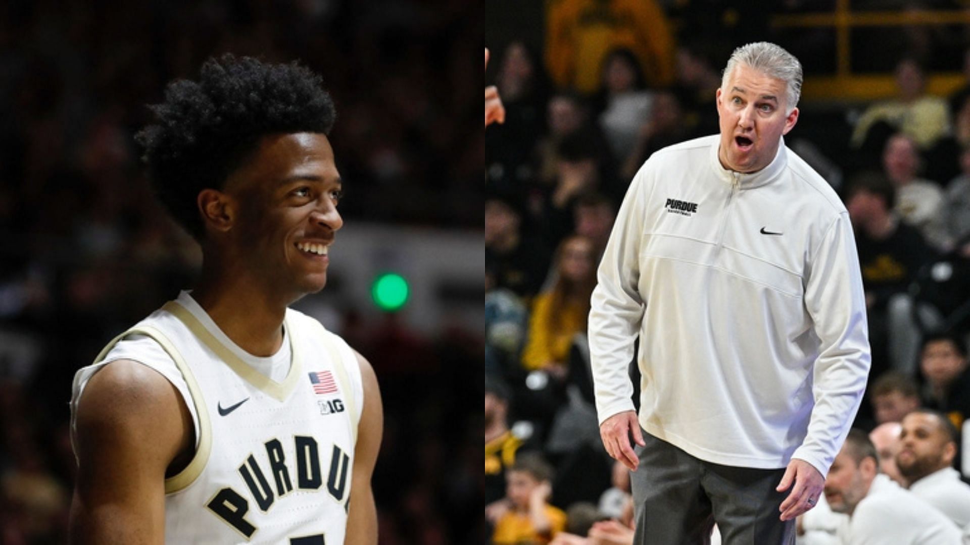 Myles Colvin and Purdue coach Matt Painter. Source: Imagn