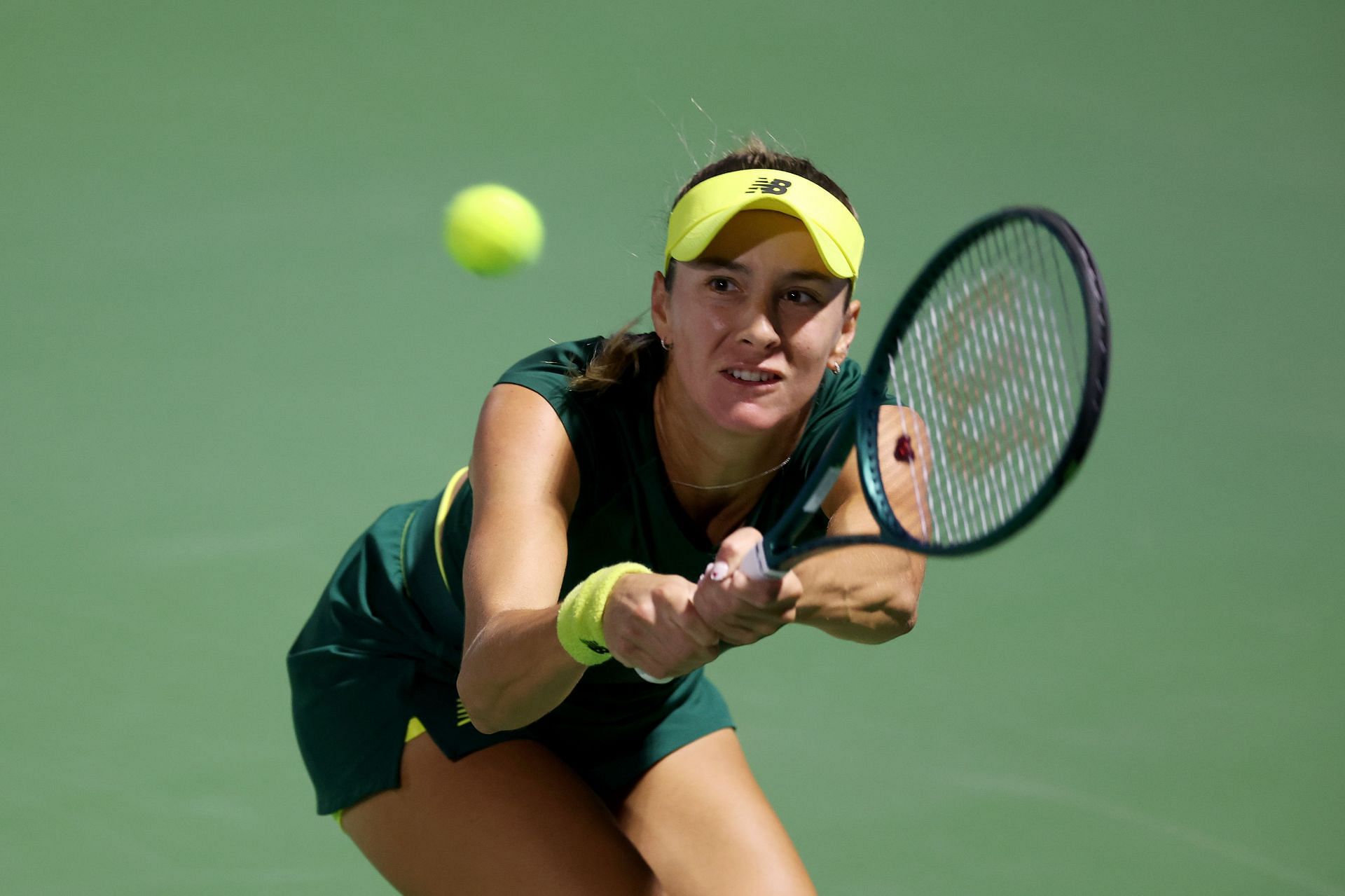 Kessler in action at the Dubai Duty Free Tennis Championships (Image Source: Getty)