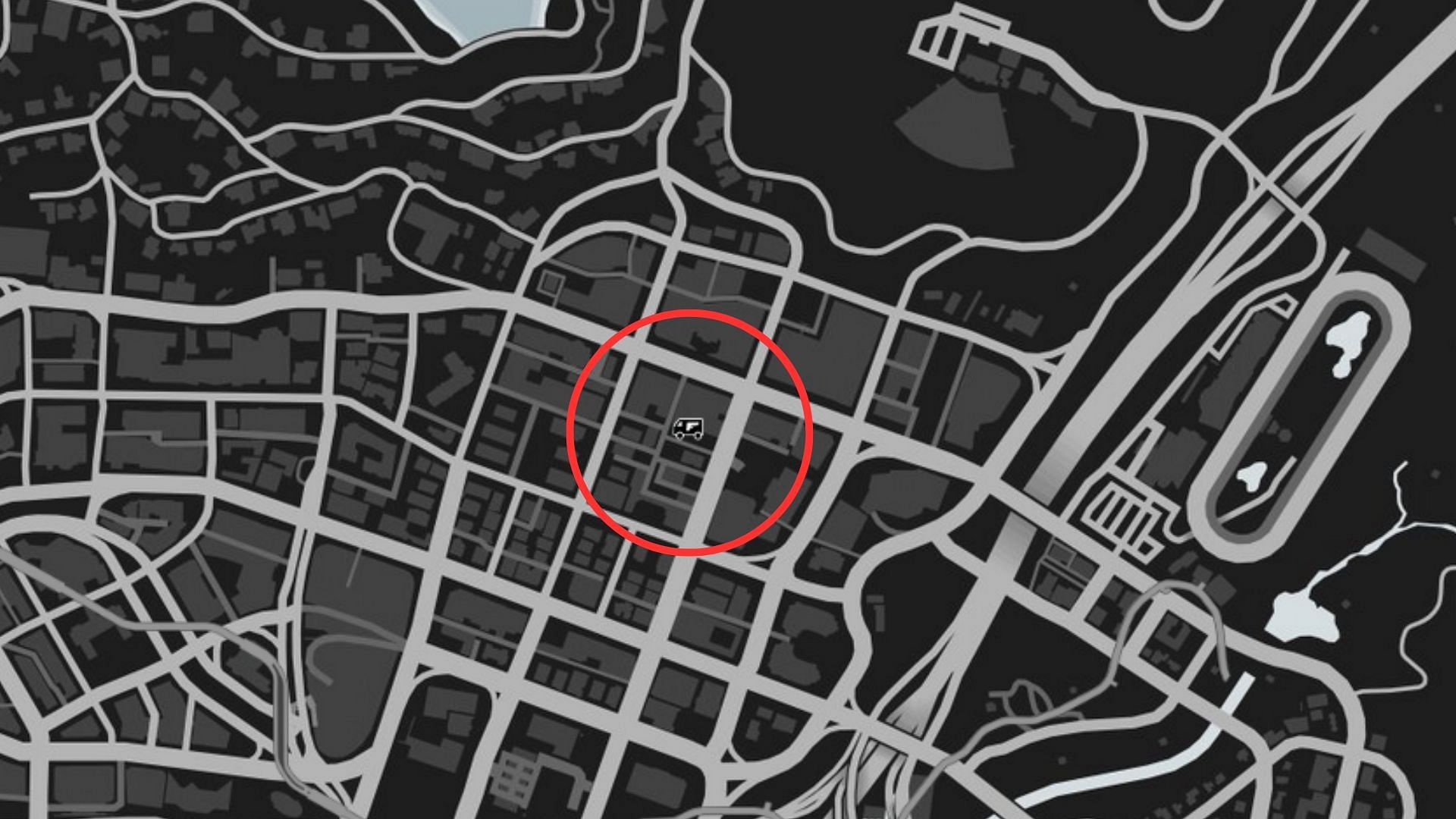 The exact coordinates of the GTA Online Gun Van Location Today (Image via Rockstar Games)