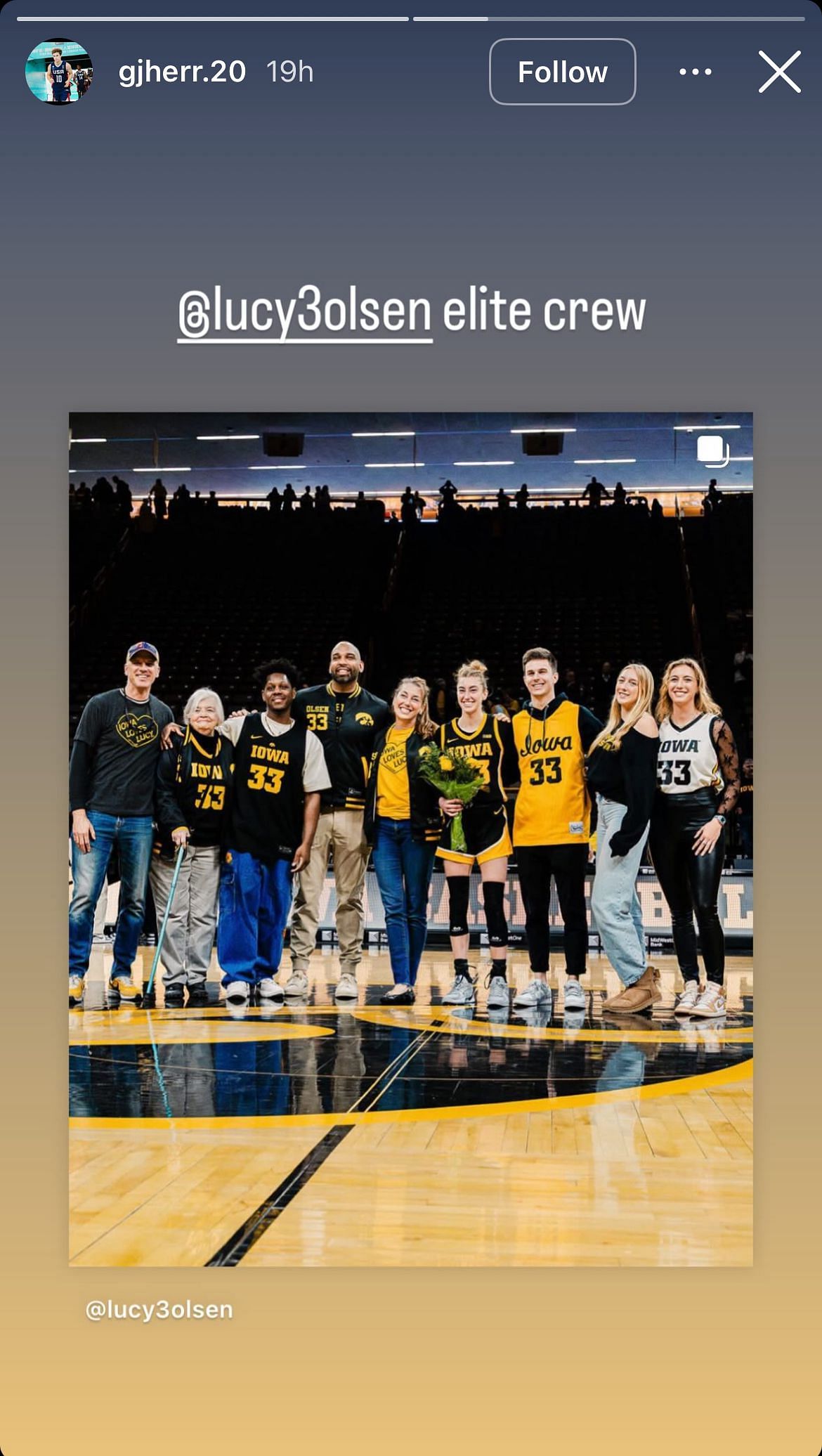 Grayson Herr shares photos from girlfriend Lucy Olsen&#039;s senior day to his IG story