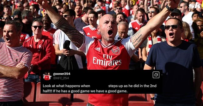 "If he has a good game we have a good game", "Finally stepping up" - Arsenal fans react to star's showing in 7-1 win over PSV