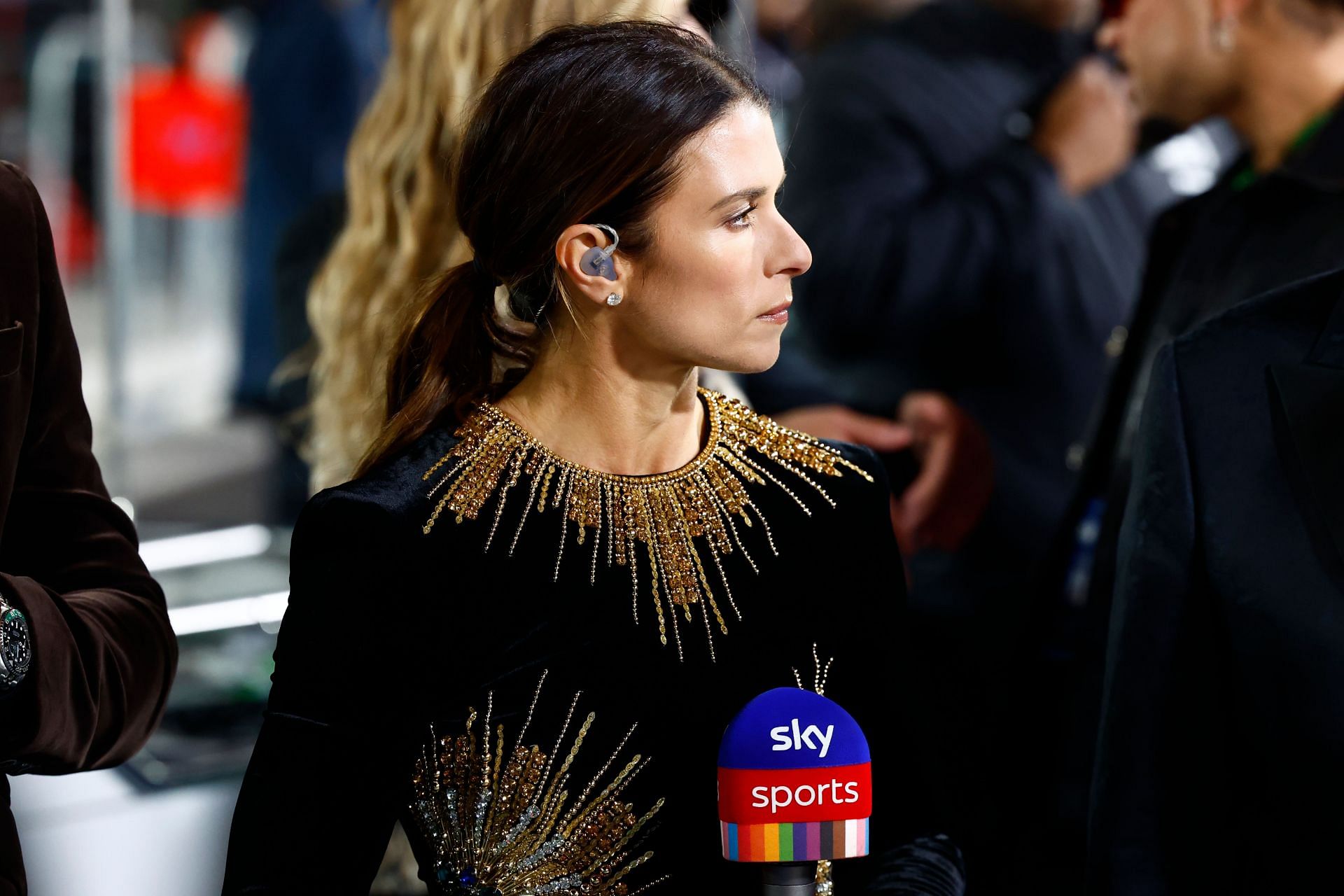 Danica Patrick with Sky Sports at the Las Vegas Grand Prix, 2024 - Source: Getty