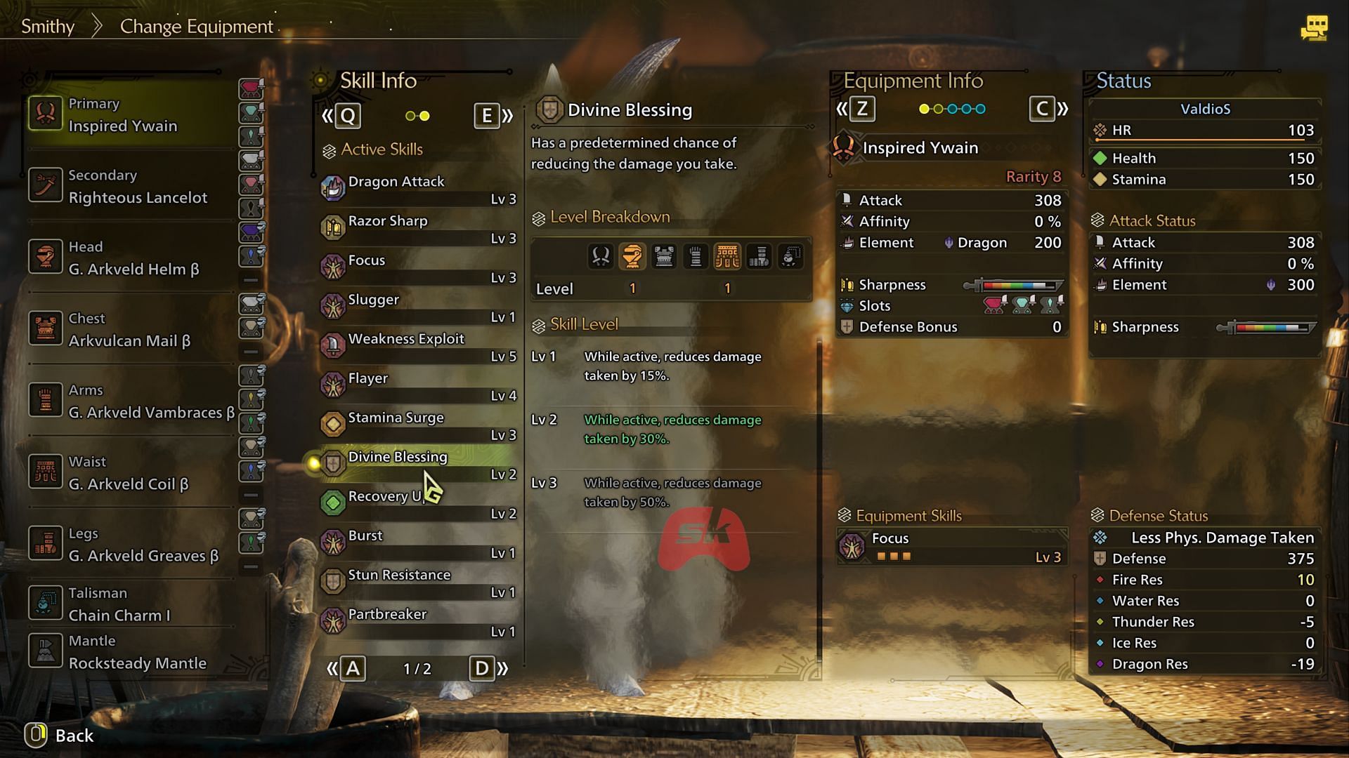 Divine Blessing skill in Monster Hunter Wilds (Image via Sportskeeda Gaming || Capcom)