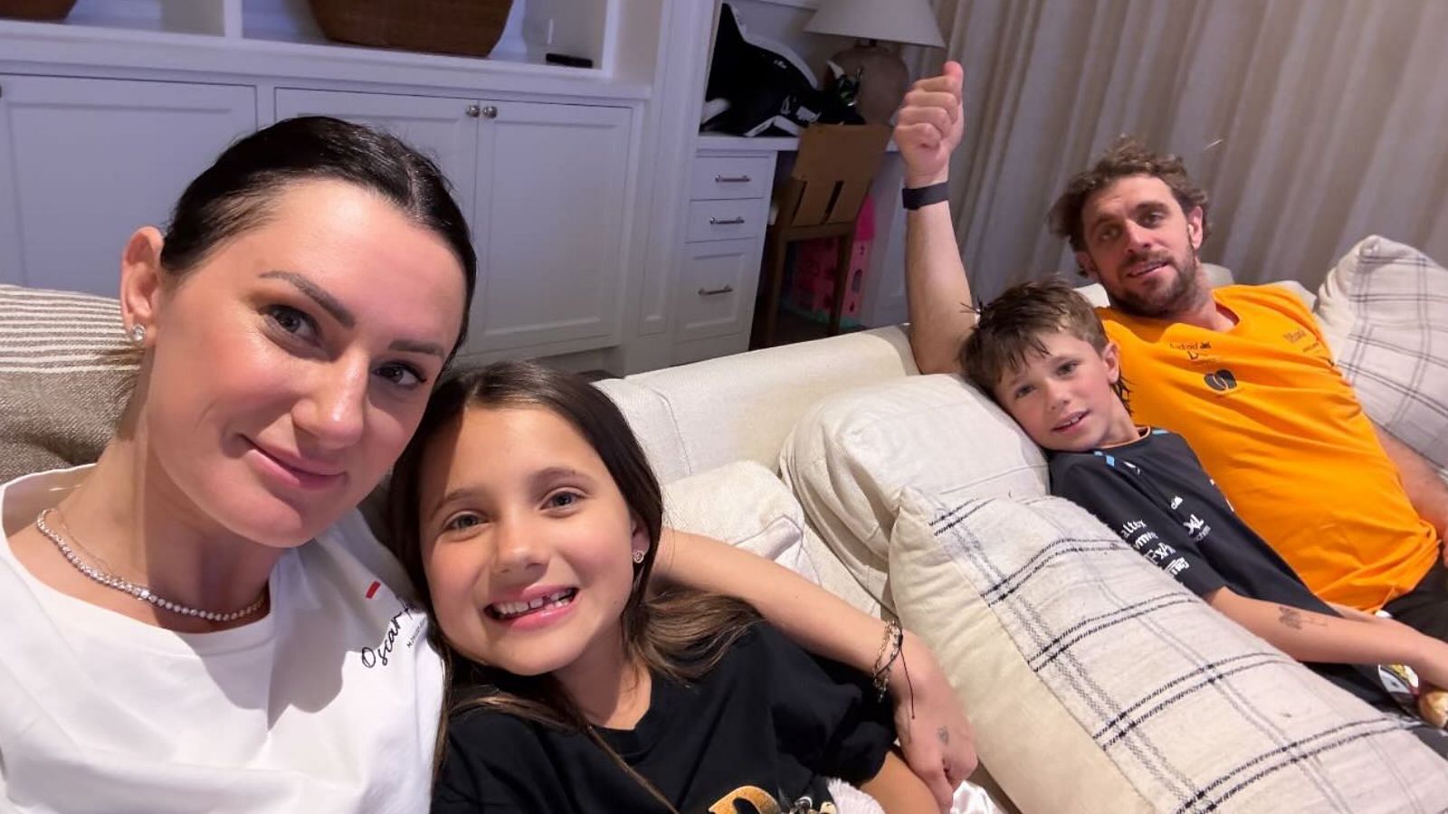 Anze Kopitar and wife Ines enjoy Australian GP cheering on Lando Norris and McLaren with kids Neza &amp; Jakob