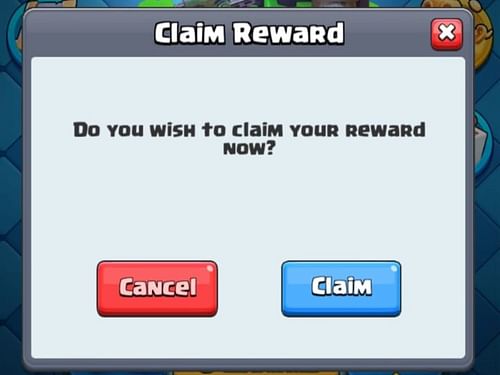 Claim Reward window (Image via Supercell)