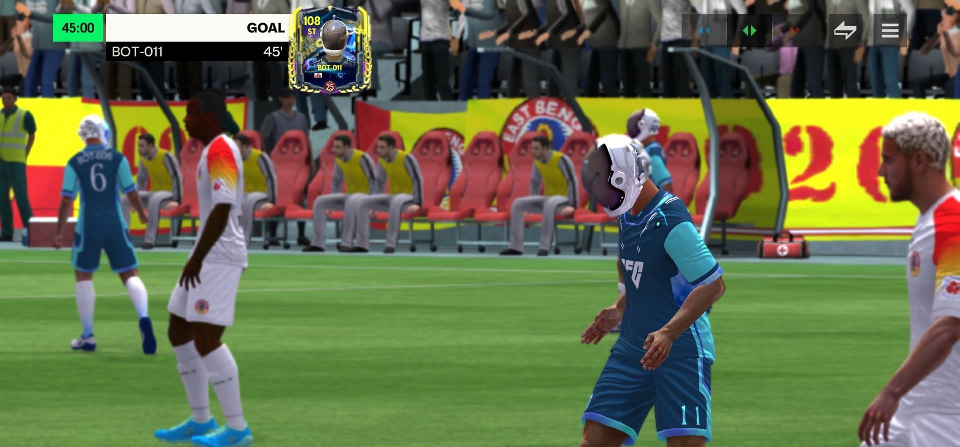 The BOT team&#039;s post-goal celebration is a tribute to Peter Crouch&#039;s iconic robot dance (Image via EA Sports)