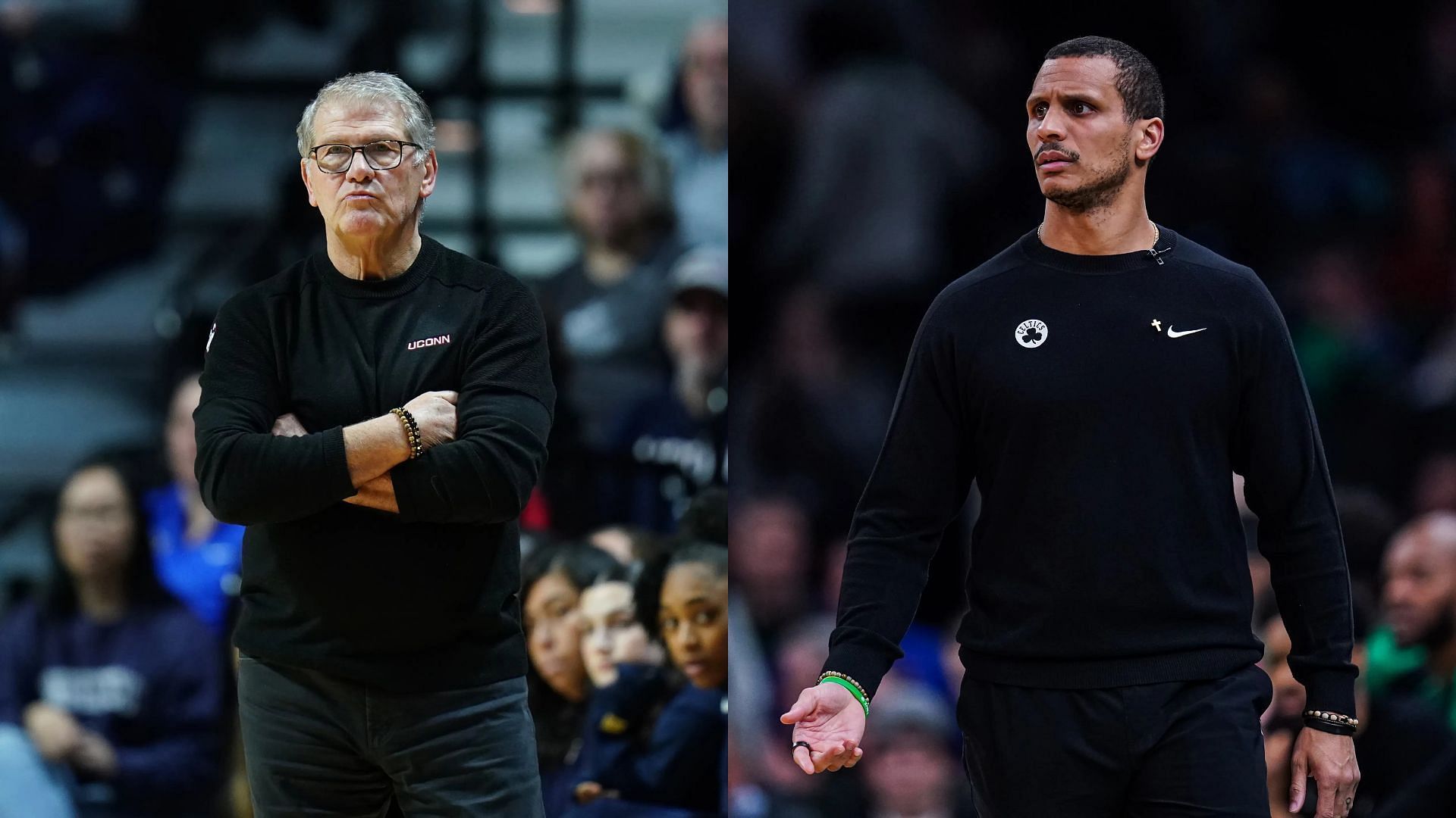 UConn coach Geno Auriemma, Boston Celtics coach Joe Mazzulla