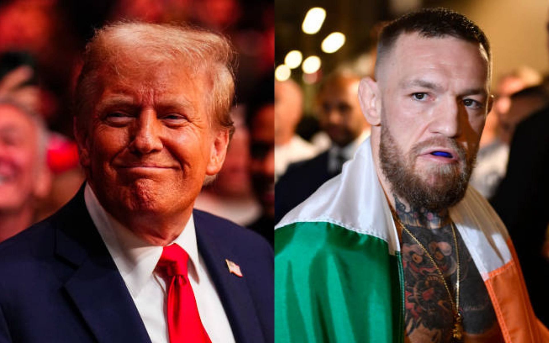 Donald Trump (left) praises Conor McGregor (right) [Image credits: Getty Images]