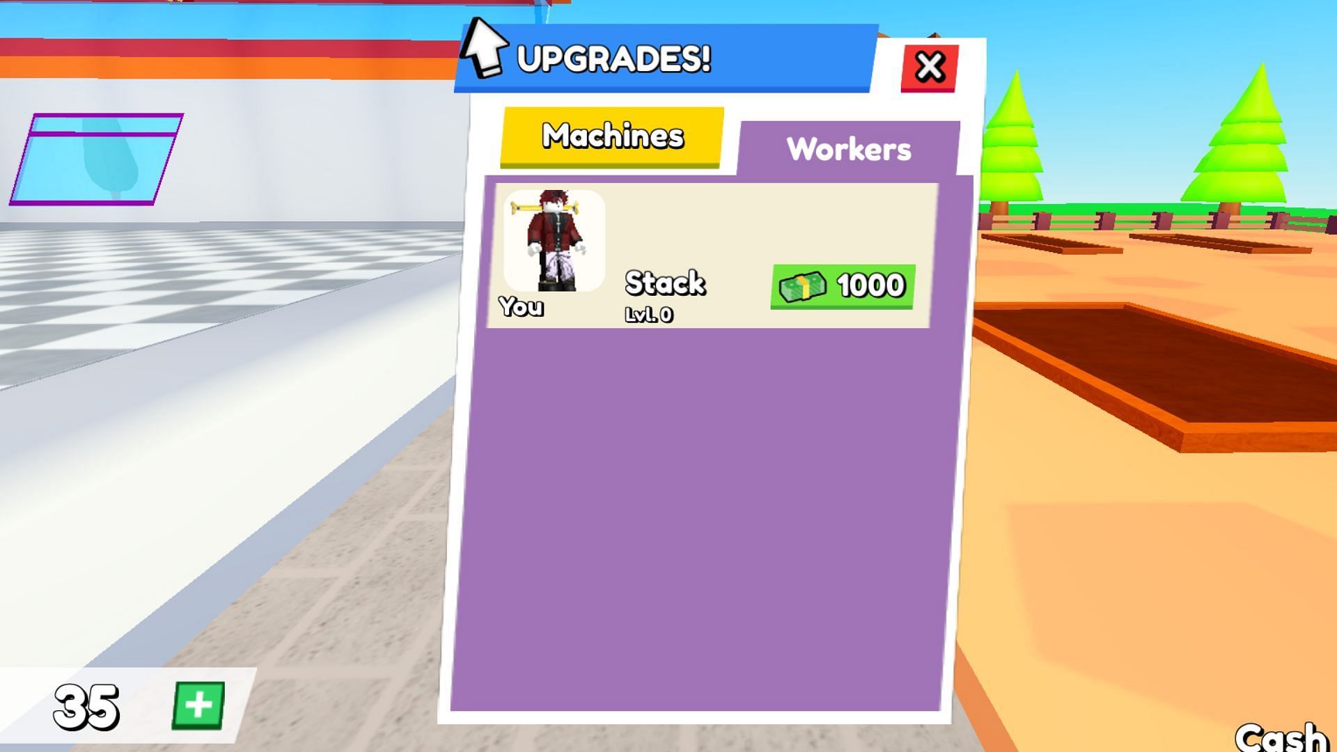 Purchase Workers using Cash (Image via Roblox)