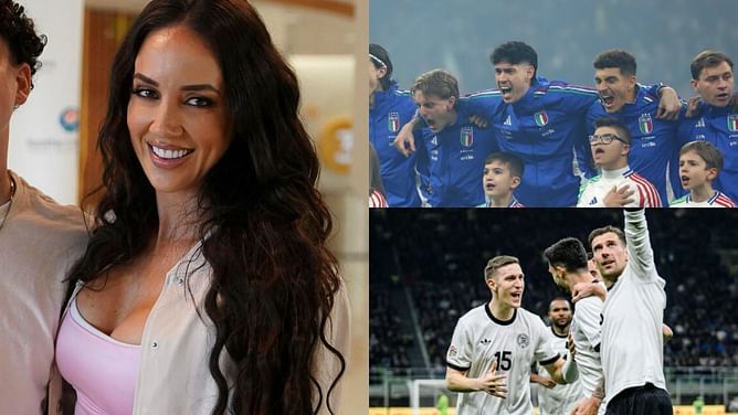 Chelsea Green attends Italy vs. Germany Nations League match with male WWE Superstar