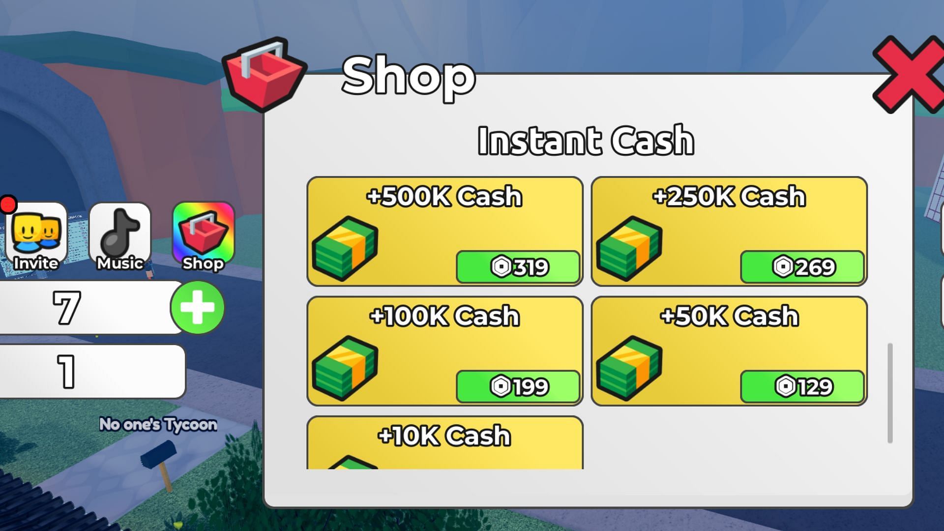 Shop for instant cash in Make Ramen and Prove Dad Wrong (Image via Roblox)