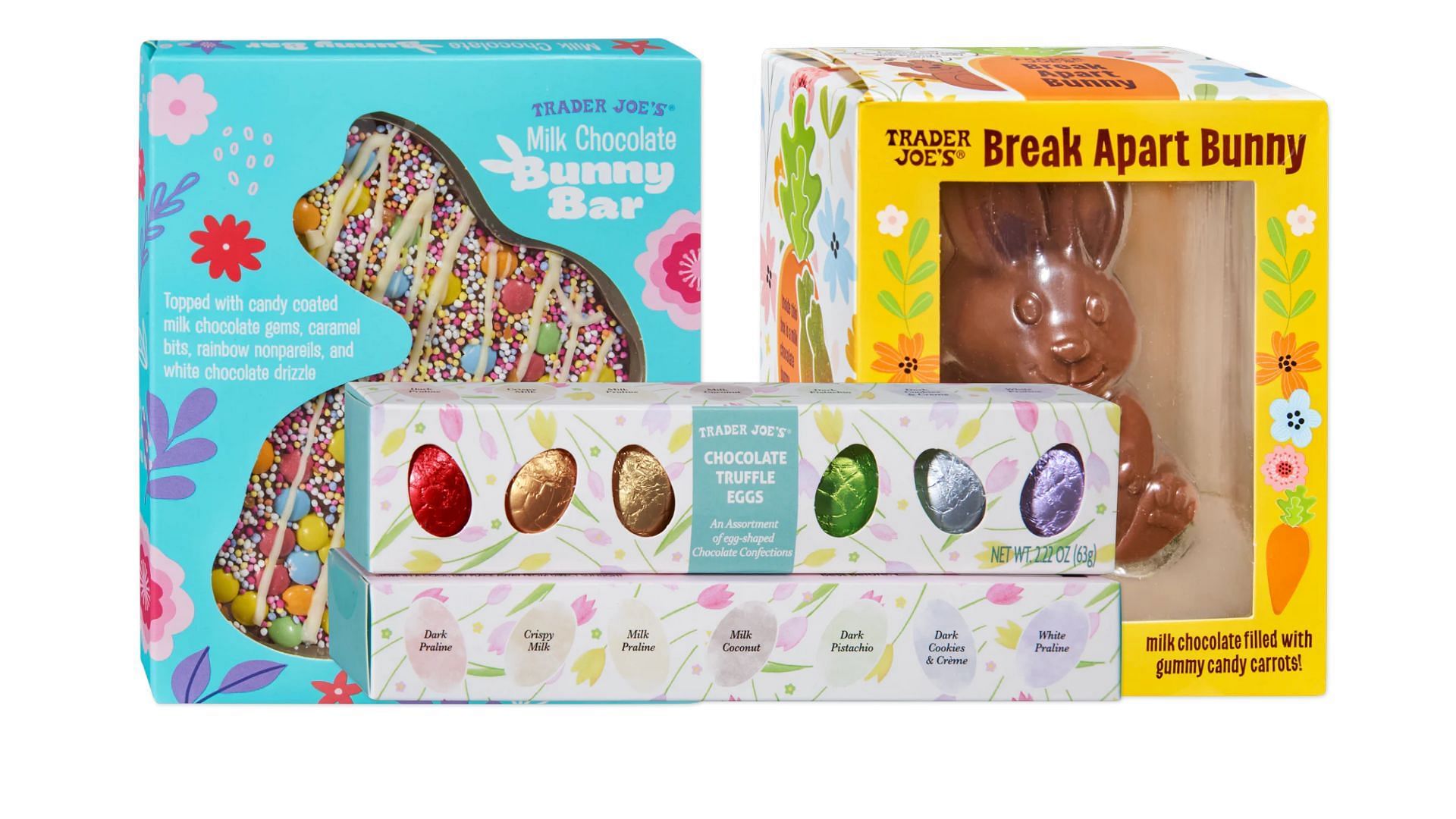 Trader Joe&#039;s Easter-themed products (Image via Trader Joe&#039;s)