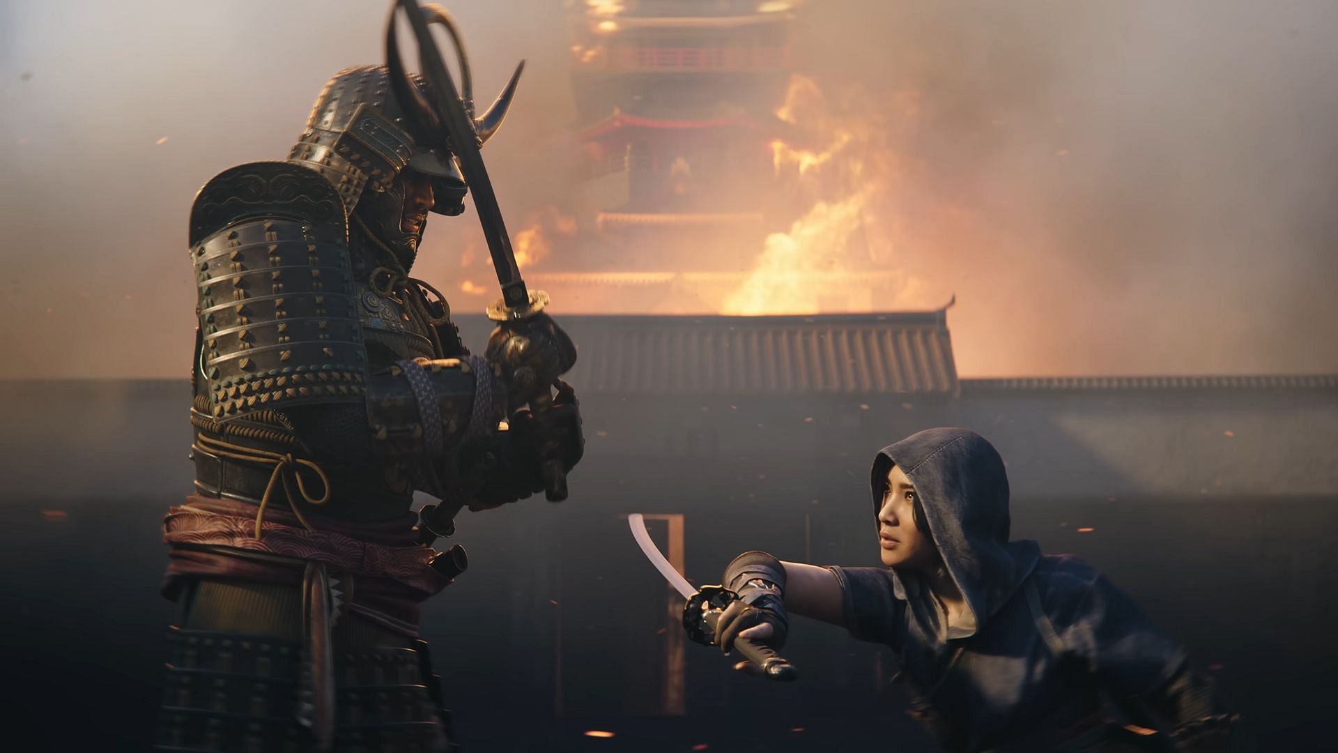 Naoe and Yasuke from AC Shadows cinematic trailer (Image via Ubisoft)