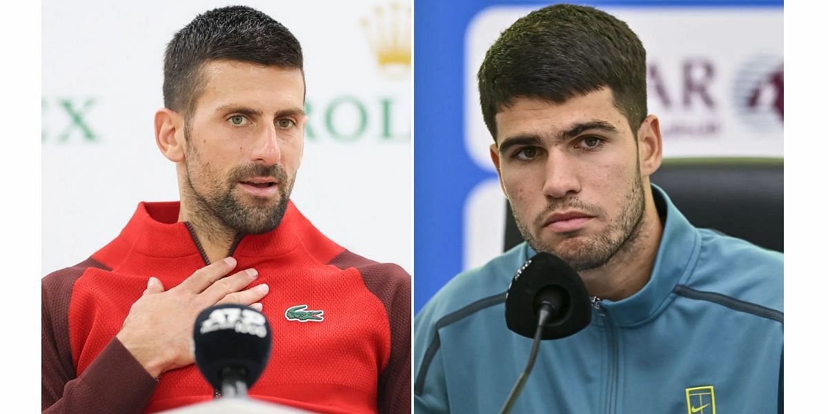 Novak Djokovic (L) and Carlos Alcaraz (R) (Image Source: Getty)