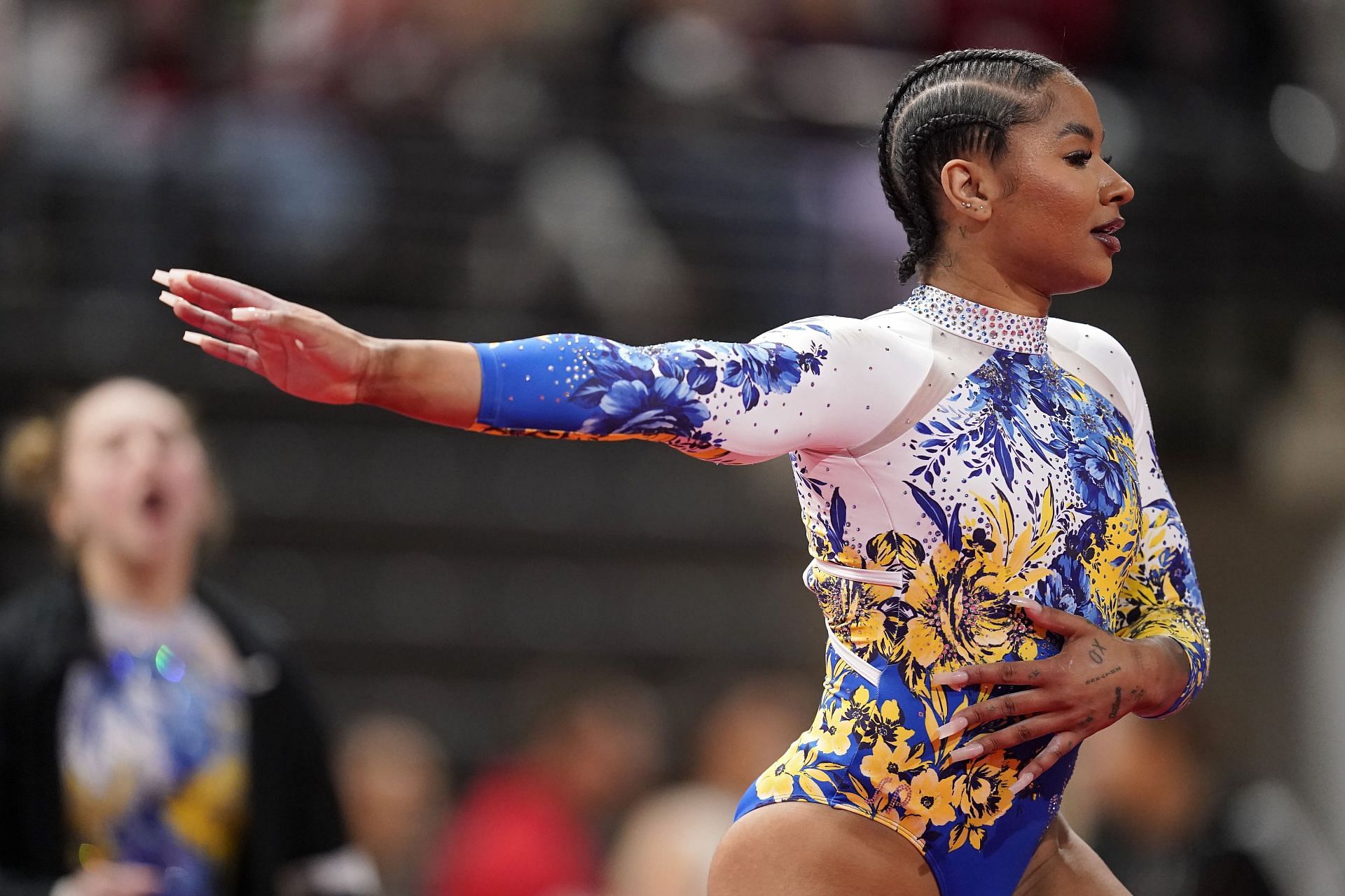 Chiles competing for UCLA Bruins during The Big Four Gymnastics meet on March 2 (Image via: Getty Images)