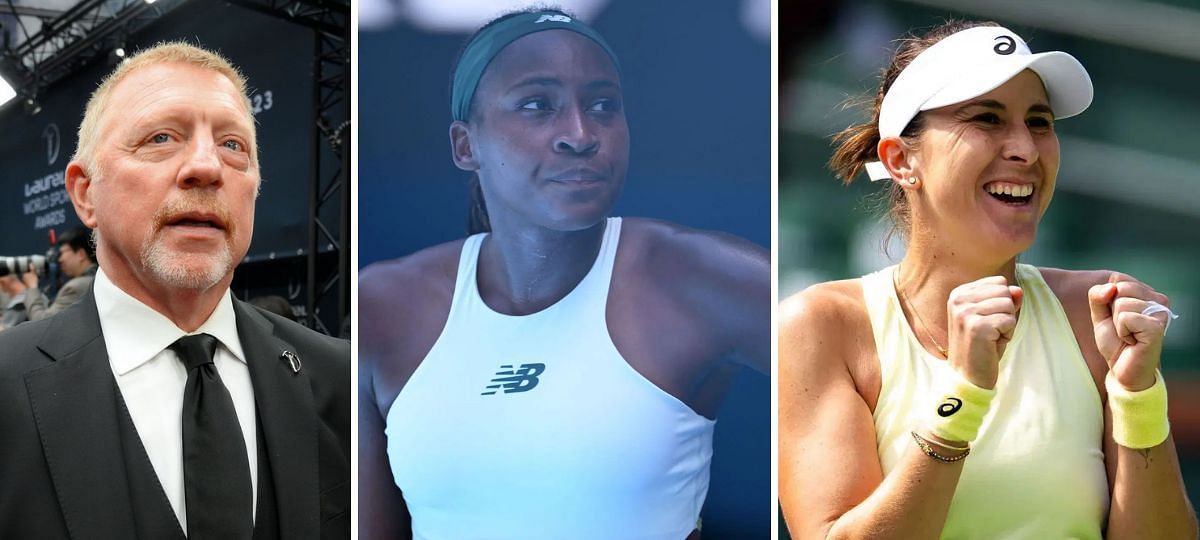 (Left to Right) Boris Becker, Coco Gauff, Belinda Bencic [Image source: Getty]