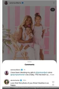 Alexis Ohanian's comment on Serena Williams' Instagram post (@serenawilliams)
