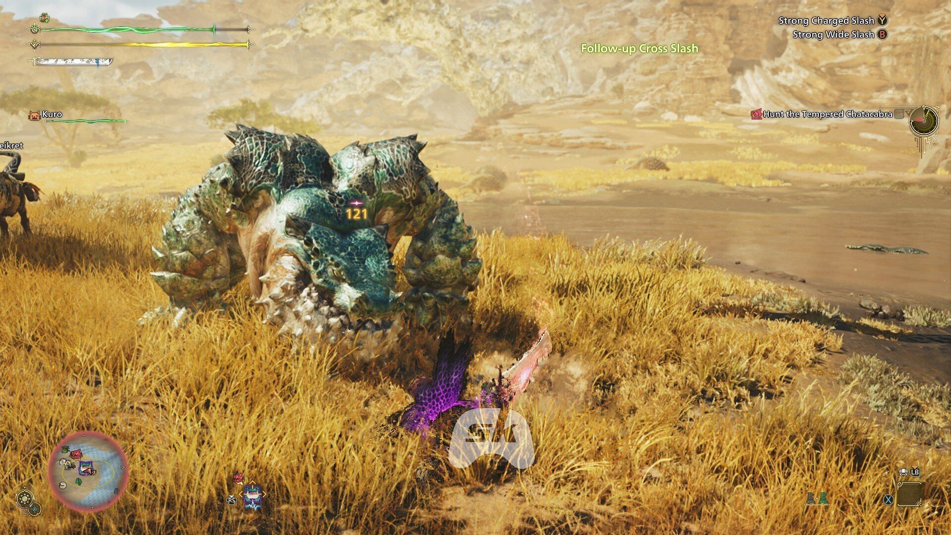 Hunting Tempered Chatacabra in Monster Hunter Wilds (Image via Sportskeeda Gaming || Capcom)