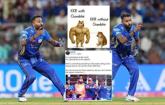 "Rohit is controlling everything in the match sitting in dugout" - Top 10 funny memes as MI bundle out KKR for 116 in IPL 2025 clash in Mumbai