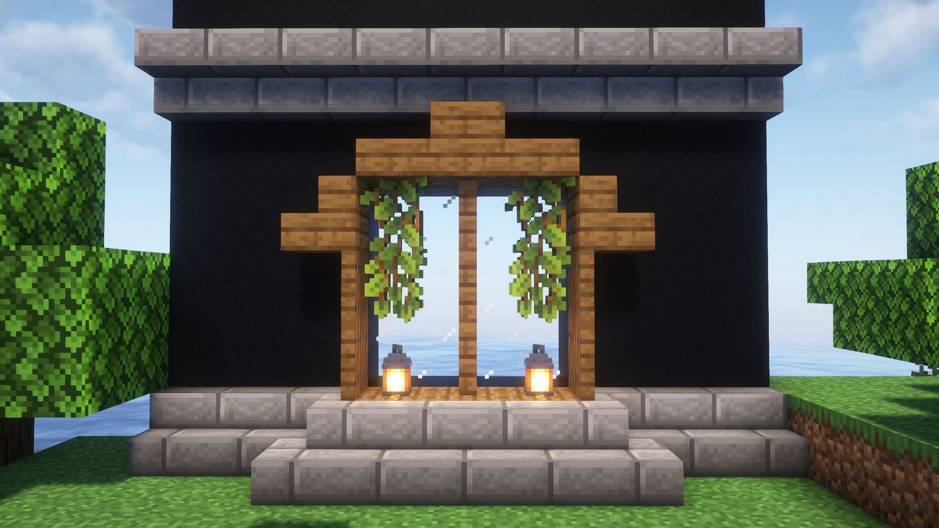 Large hut window contains several window holes and more robust design (Image via Sportskeeda Gaming || Mojang Studios)