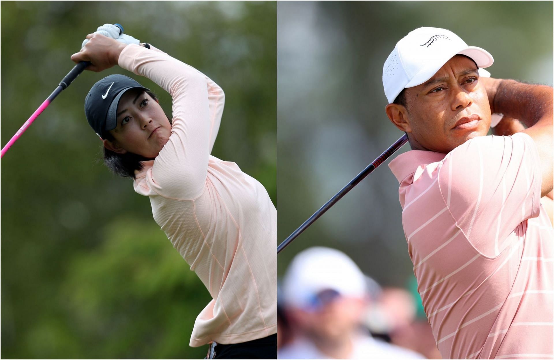 Michelle Wie West tries her hand at Tiger Woods