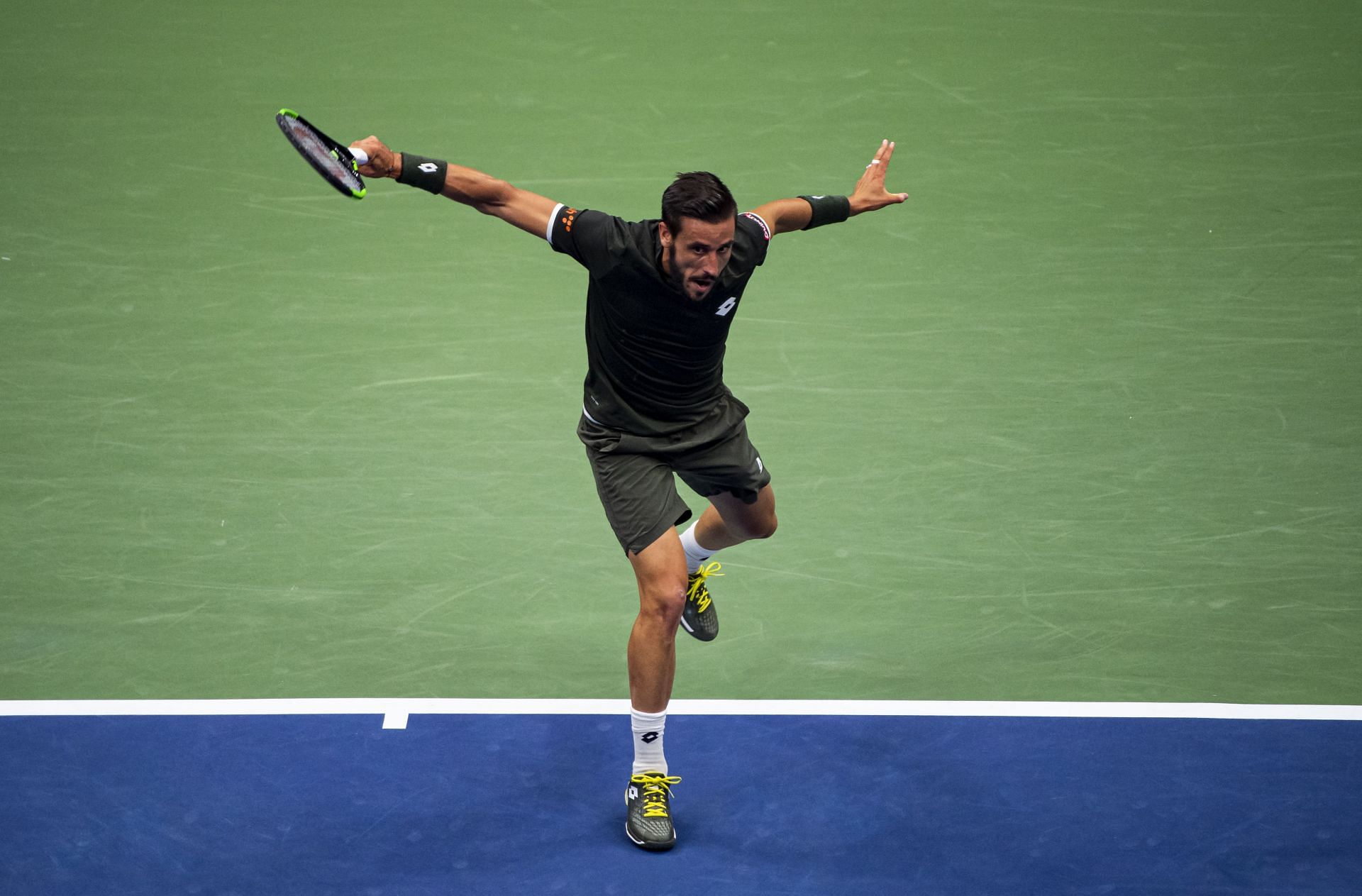 Dzumhur in action at the US Open - Day 3 - Source: Getty