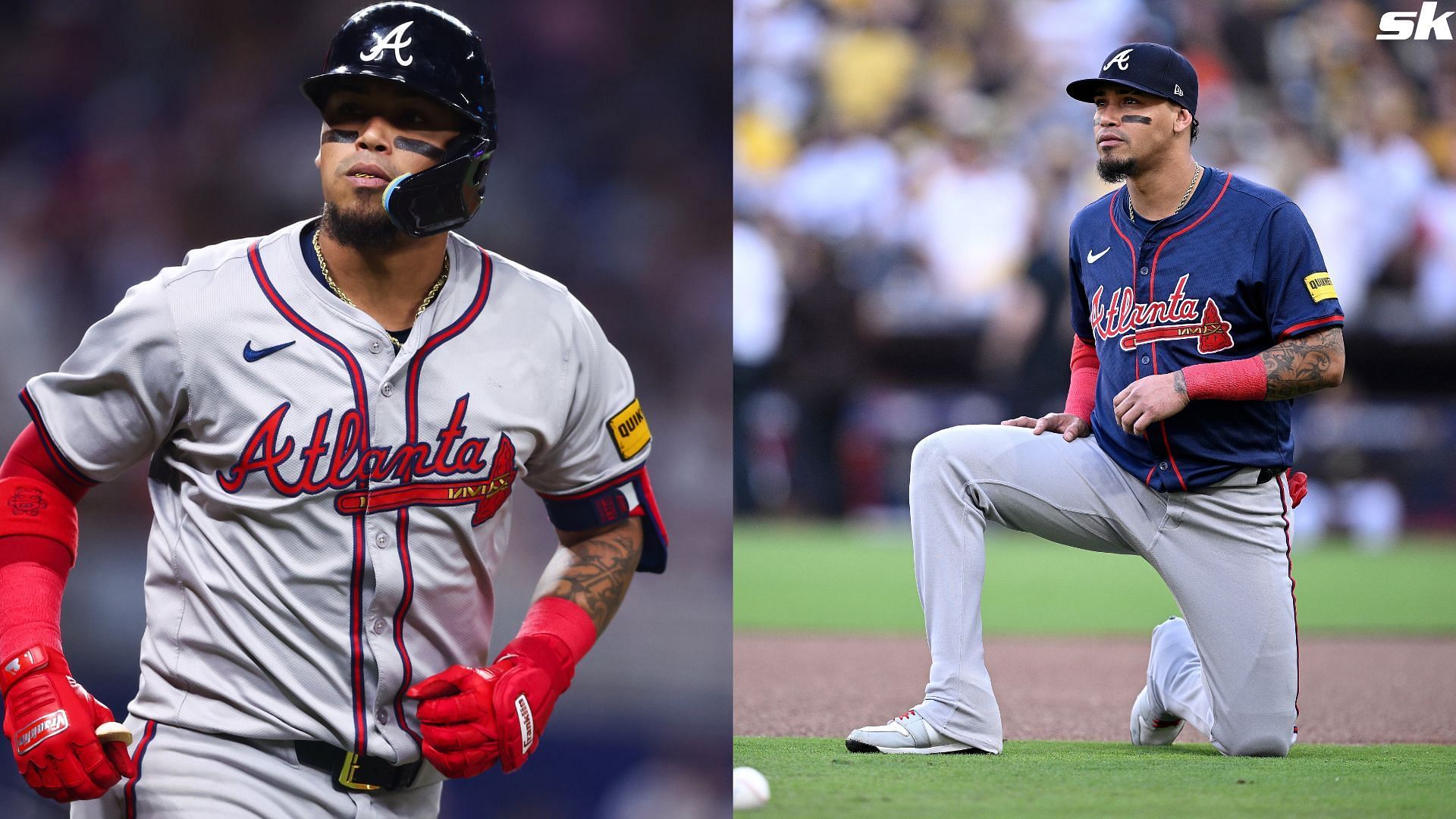 Orlando Arcia of the Atlanta Braves warms up prior to Game Two of the Wild Card Series against the San Diego Padres at Petco Park (Source: Getty)