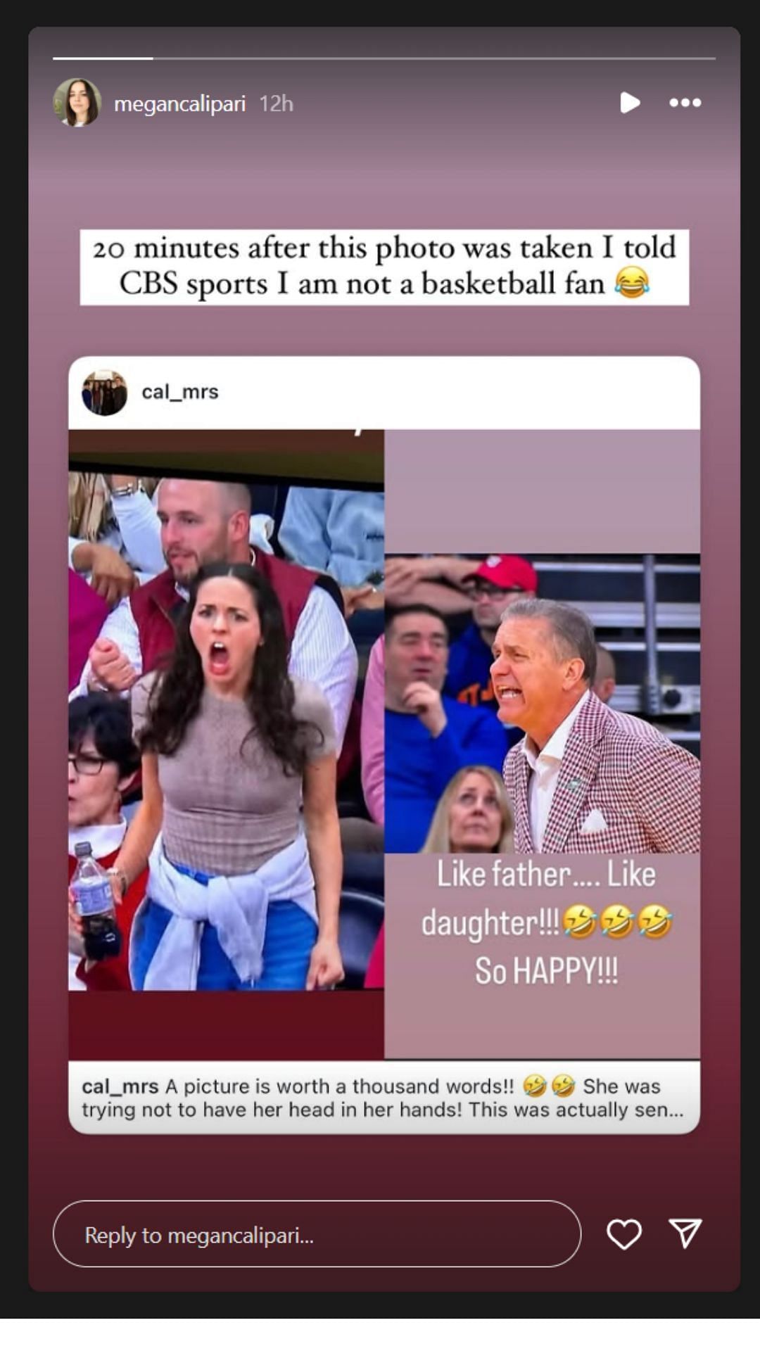 "I am not a basketball fan": John Calipari's daughter Megan shares a
