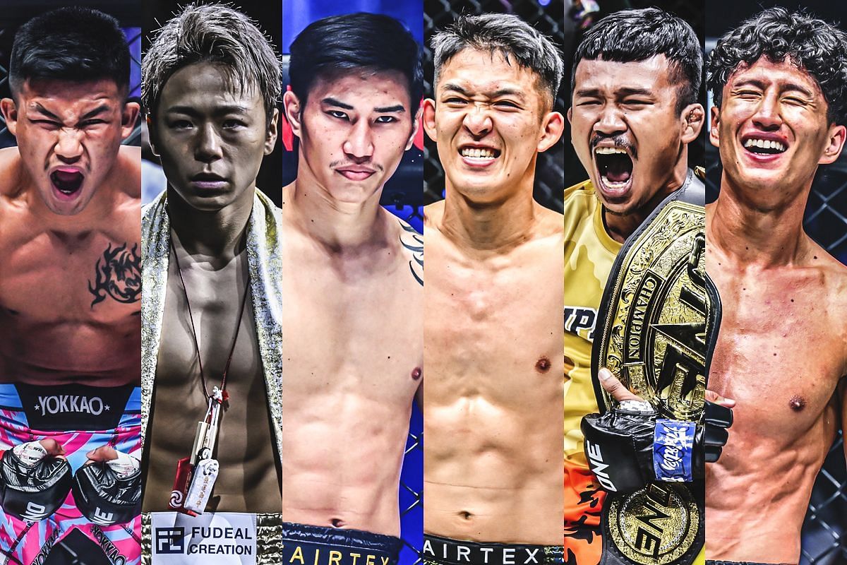 From L-R: Rodtang, Takeru, Tawanchai, Masaaki Noiri, Superlek, Nabil Anane [Photos via: ONE Championship]