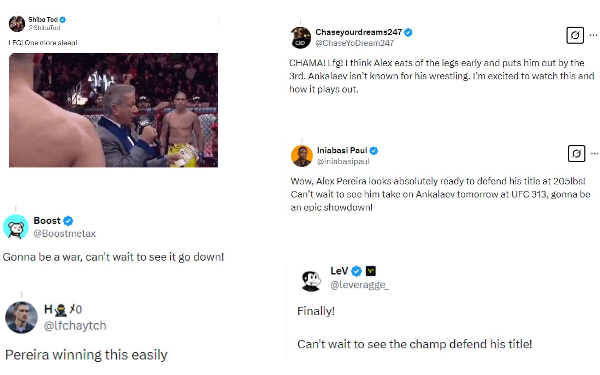 Fans reaction comments regarding Alex Pereira making weight [Image courtesy: @UFC on X]