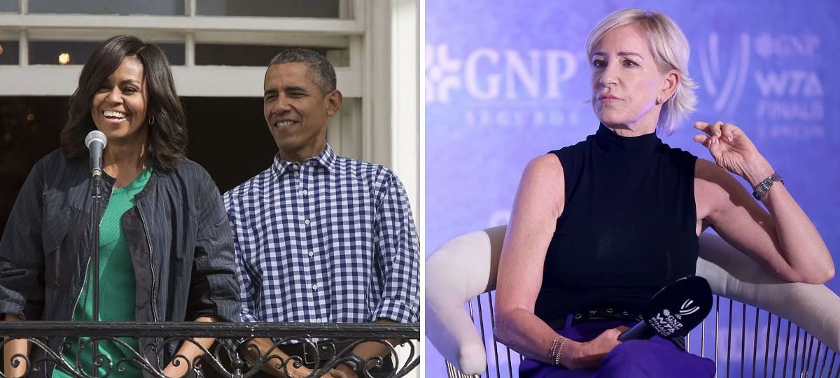 Michelle and Barack Obama (L), Chris Evert (R) [Image source: Getty]