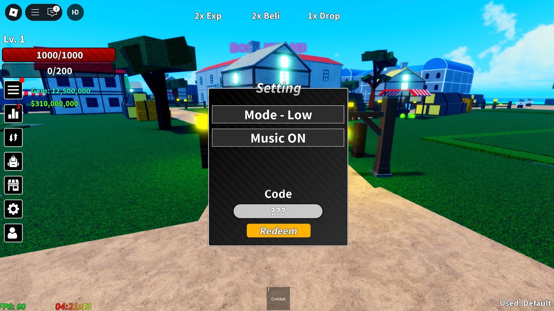 Redemption screen (Image via Roblox)