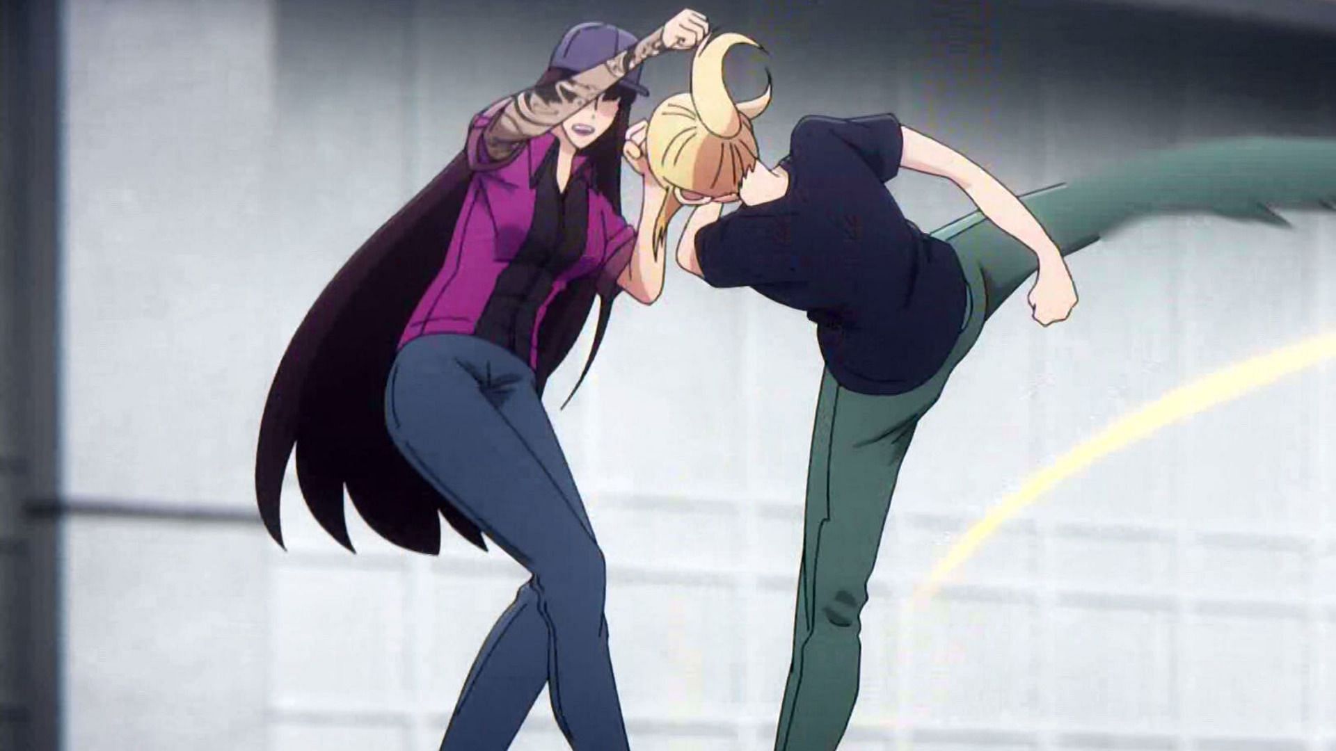 Tawata Kanae vs Cha Hae-In (Image via A-1 Pictures)