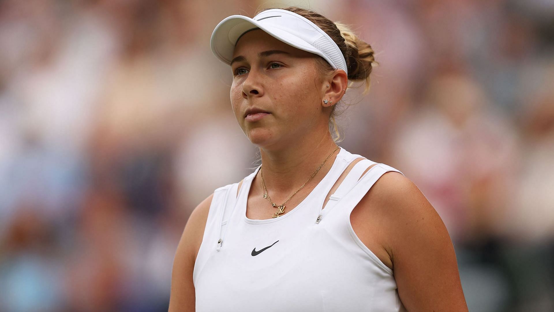 Amanda Anisimova made a first-round exit at the BNP Paribas Open. Source: Getty