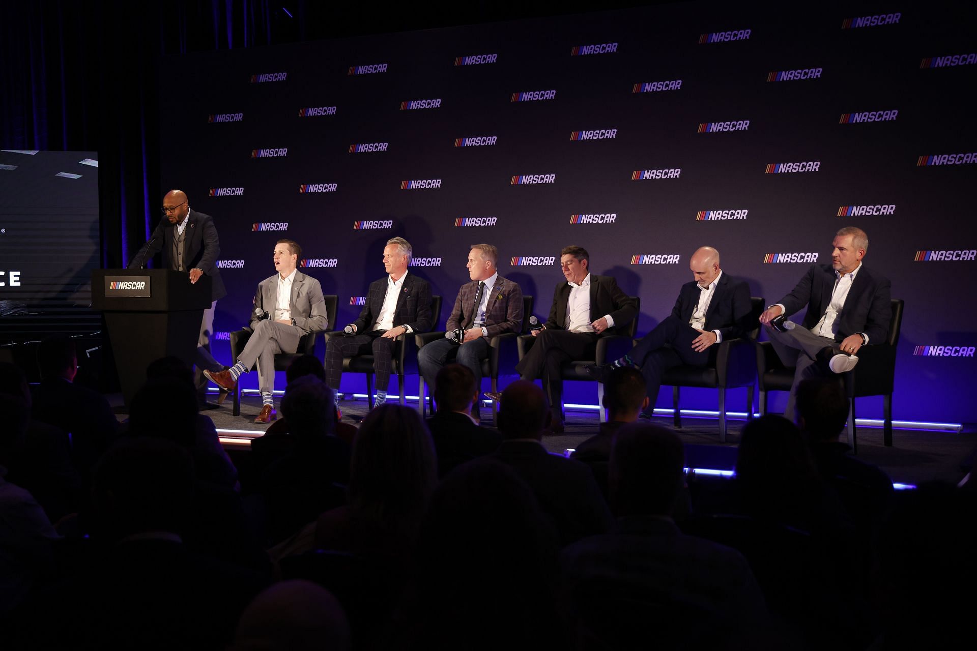 NASCAR President Steve Phelps at the press conference of NASCAR&#039;s new media rights agreements with FOX, NBC, Amazon and Warner Bros. Discovery - Source: Getty