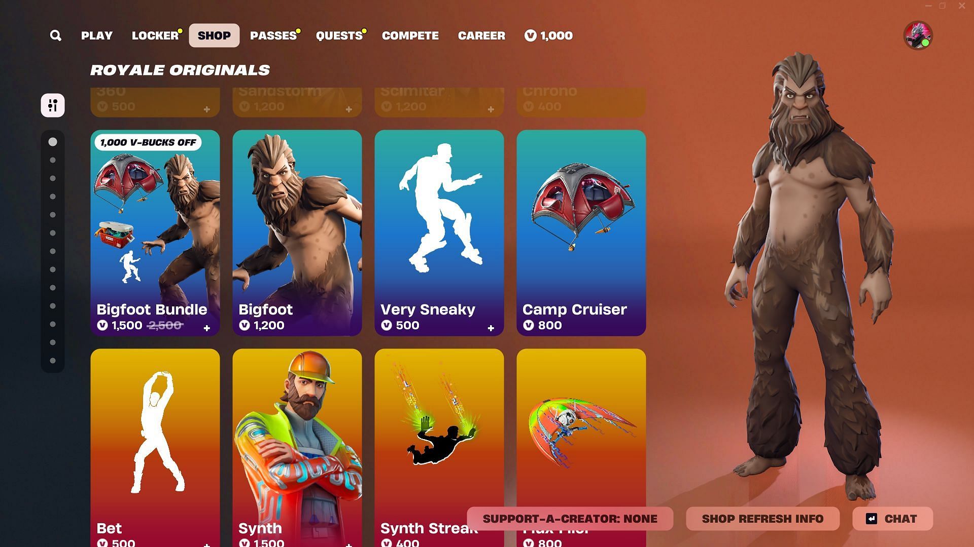 You can now purchase the Bigfoot skin in Fortnite (Image via Epic Games)