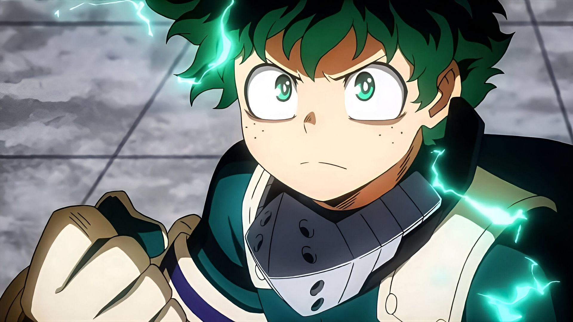 One of the fantasy anime heroes, Izuku Midoriya as seen in the anime (Image via Bones)