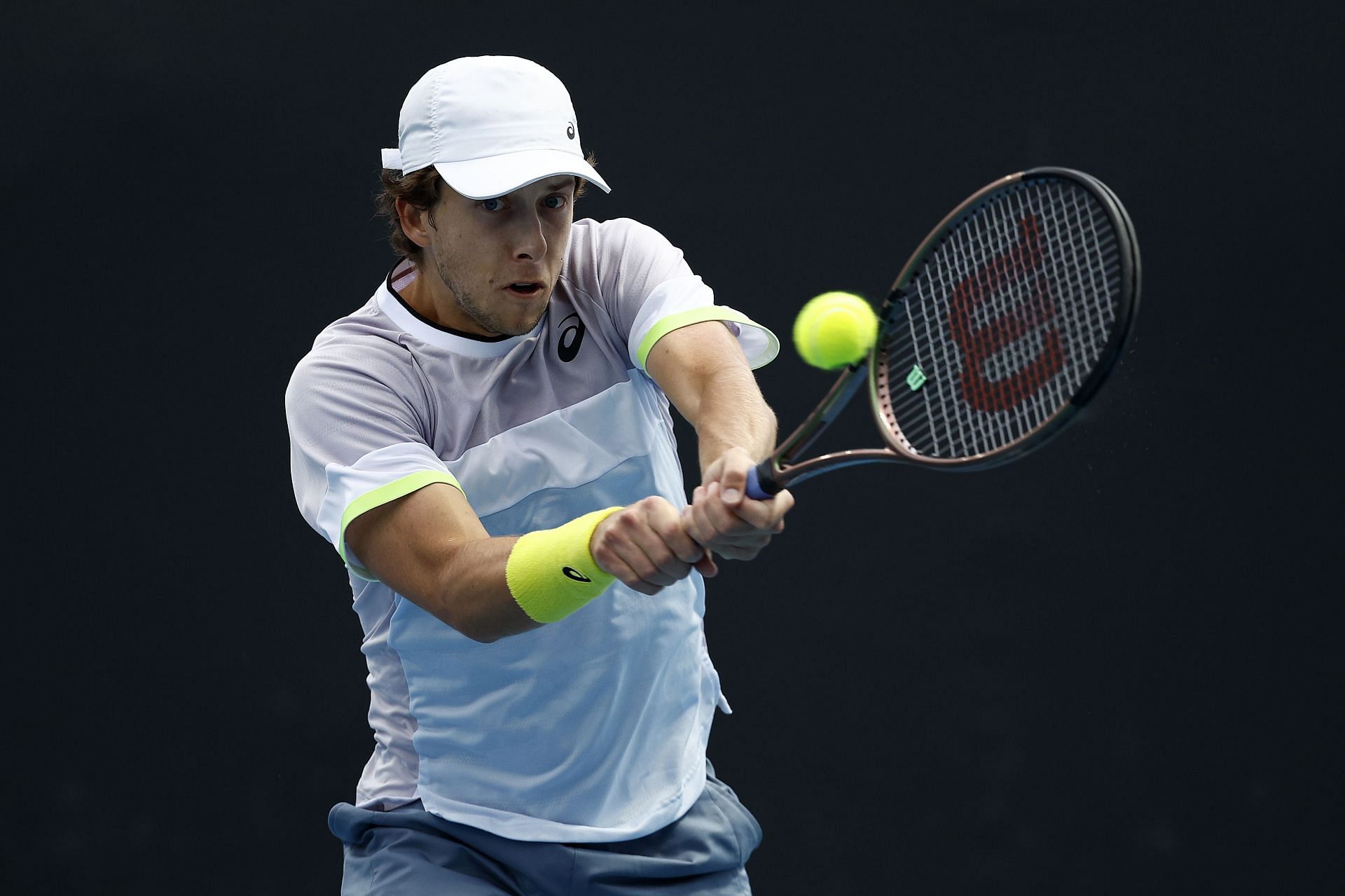 Holt plays a backhand in the Australian Open -Source: Getty