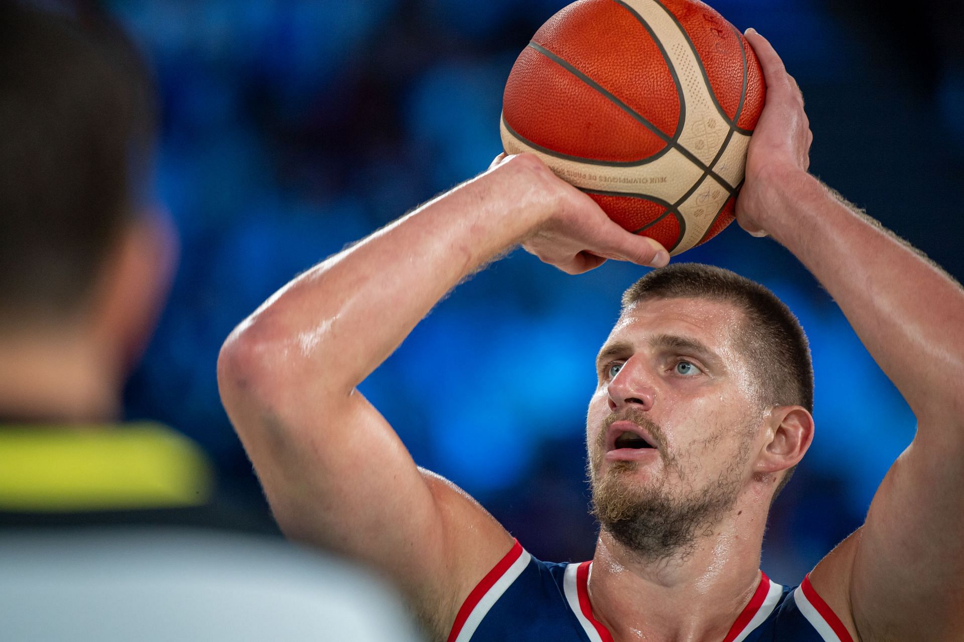 Jokic is at the free-throw line for Serbia. (Credits: Getty)