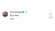 Liam McNeeley commented on the UConn Huskies' Instagram post congratulating Tarris Reed Jr. for his Big East Sixth Man of the Year Award. Source: @uconnmbb