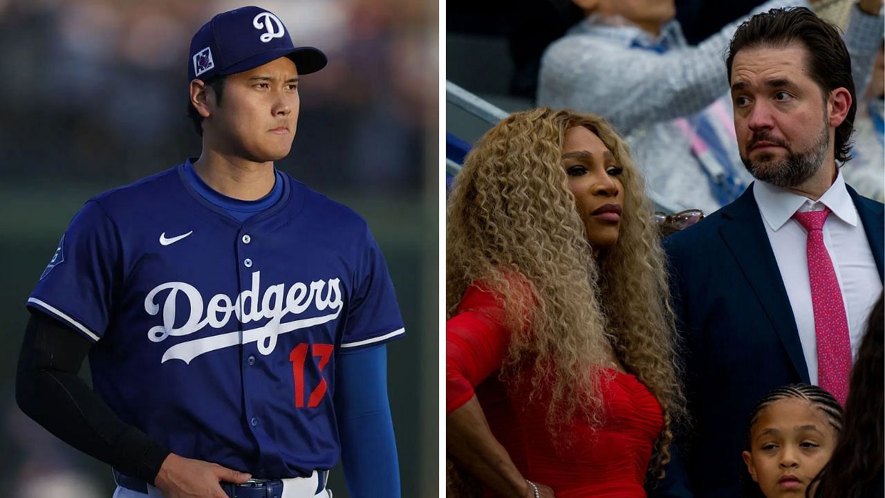 Shohei Ohtani (L) and Serena Williams along with Alexis Ohanian (R)- Source: Getty