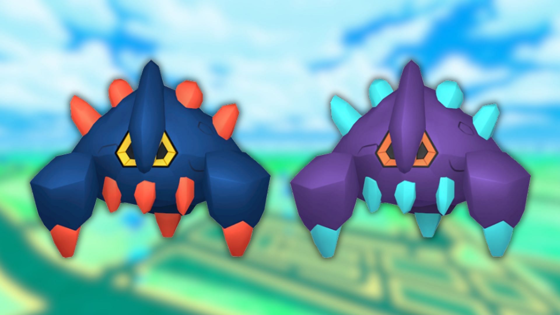 Boldore and its shiny variant (Image via The Pokemon Company)