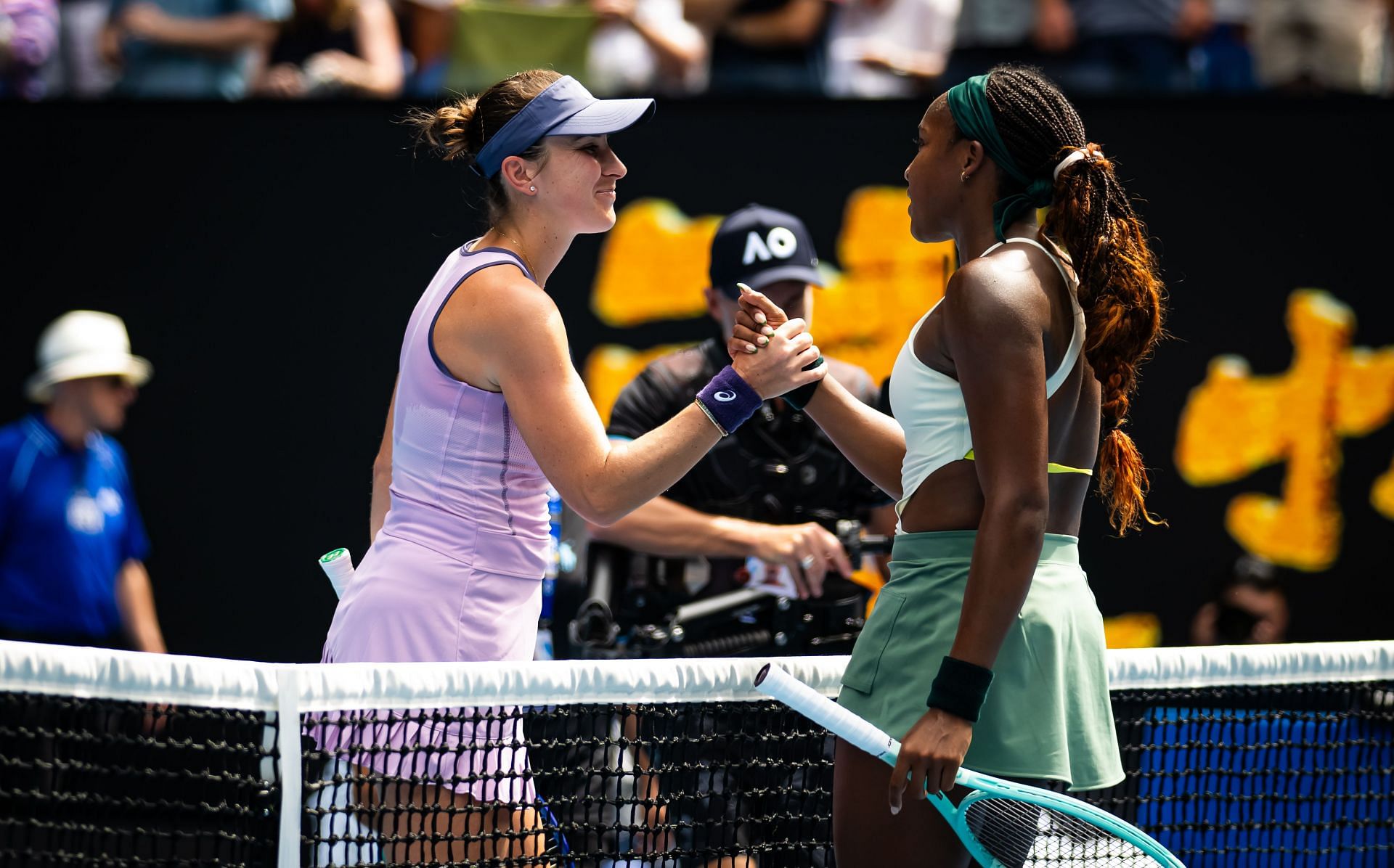 In Picture: Belinda Bencic and Coco Gauff during the 2025 Australian Open (Source: Getty)