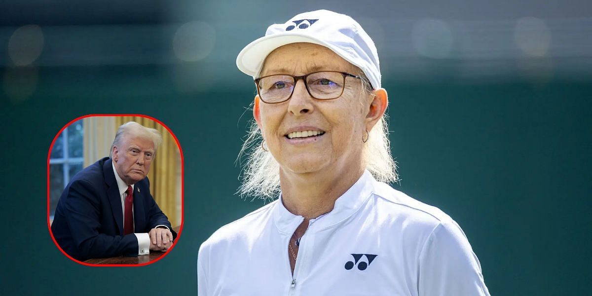 Martina Navratilova, Donald Trump (inset) (Images via GETTY)