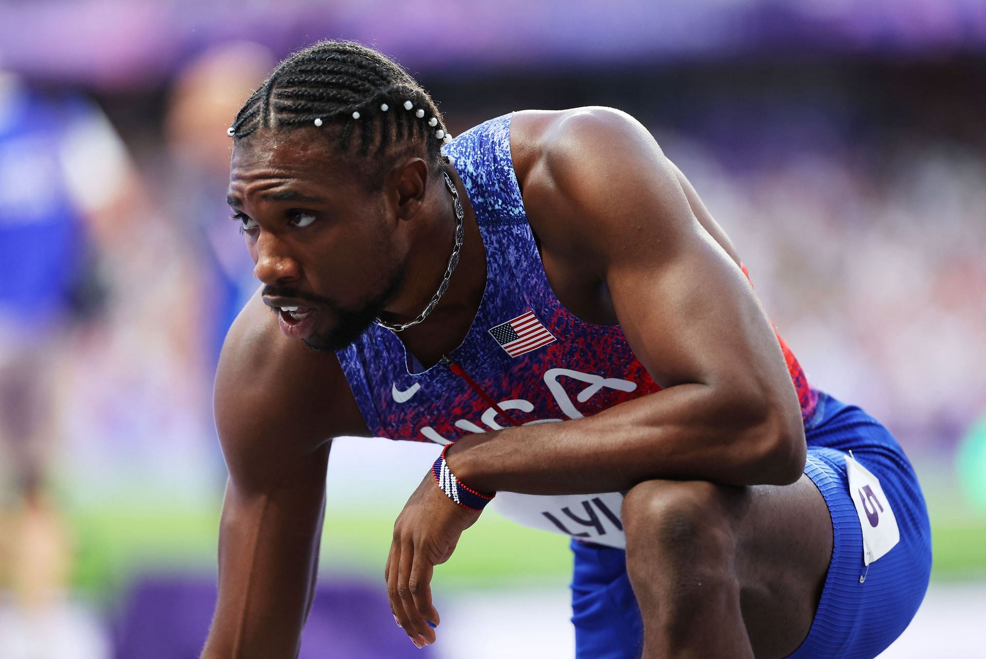 Noah Lyles after the 200m finals at the Olympic Games Paris 2024: Day 13 - Source: Getty