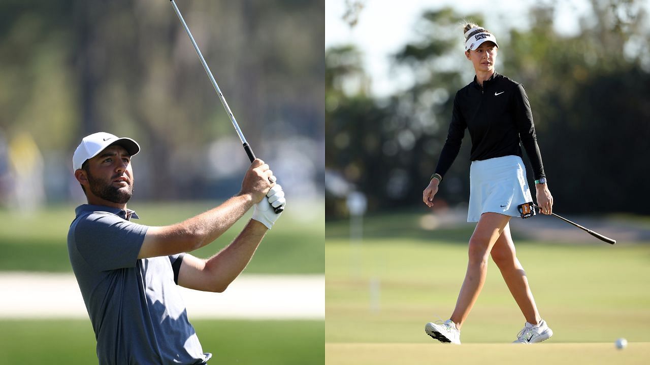 Nelly Korda, Scottie Scheffler lead friendly driving competition (Images via Getty)