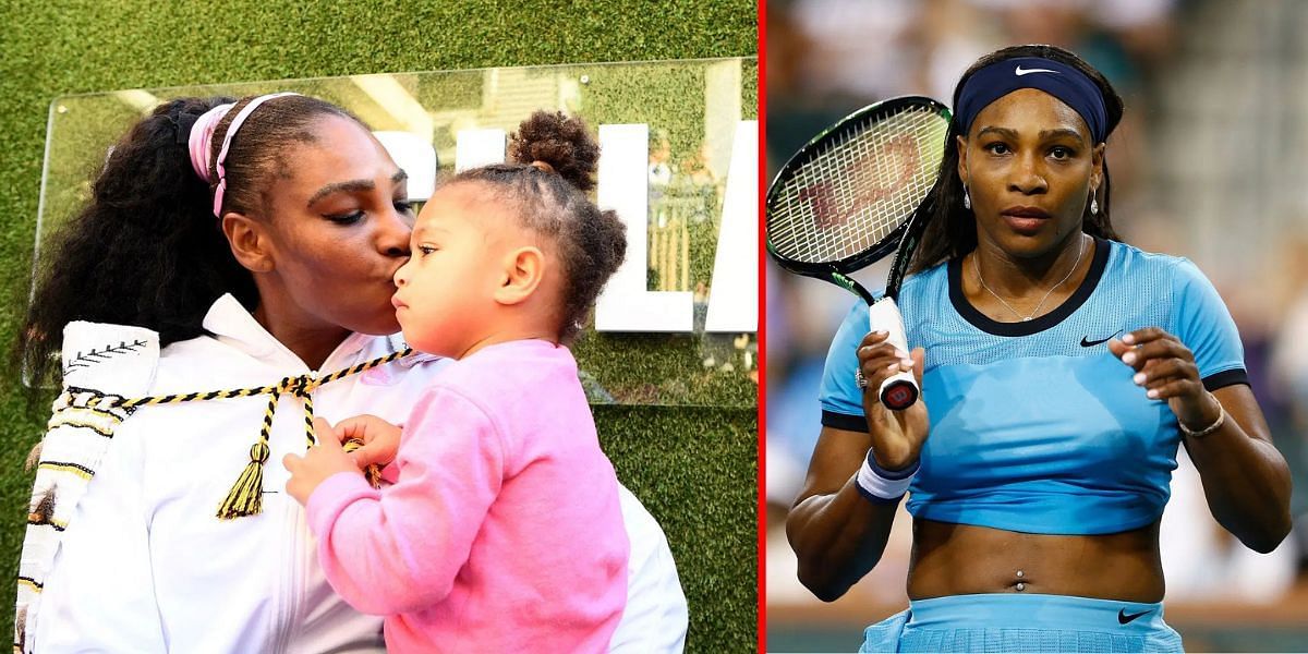 Serena Williams with her daughter Olympia | Images via: Getty