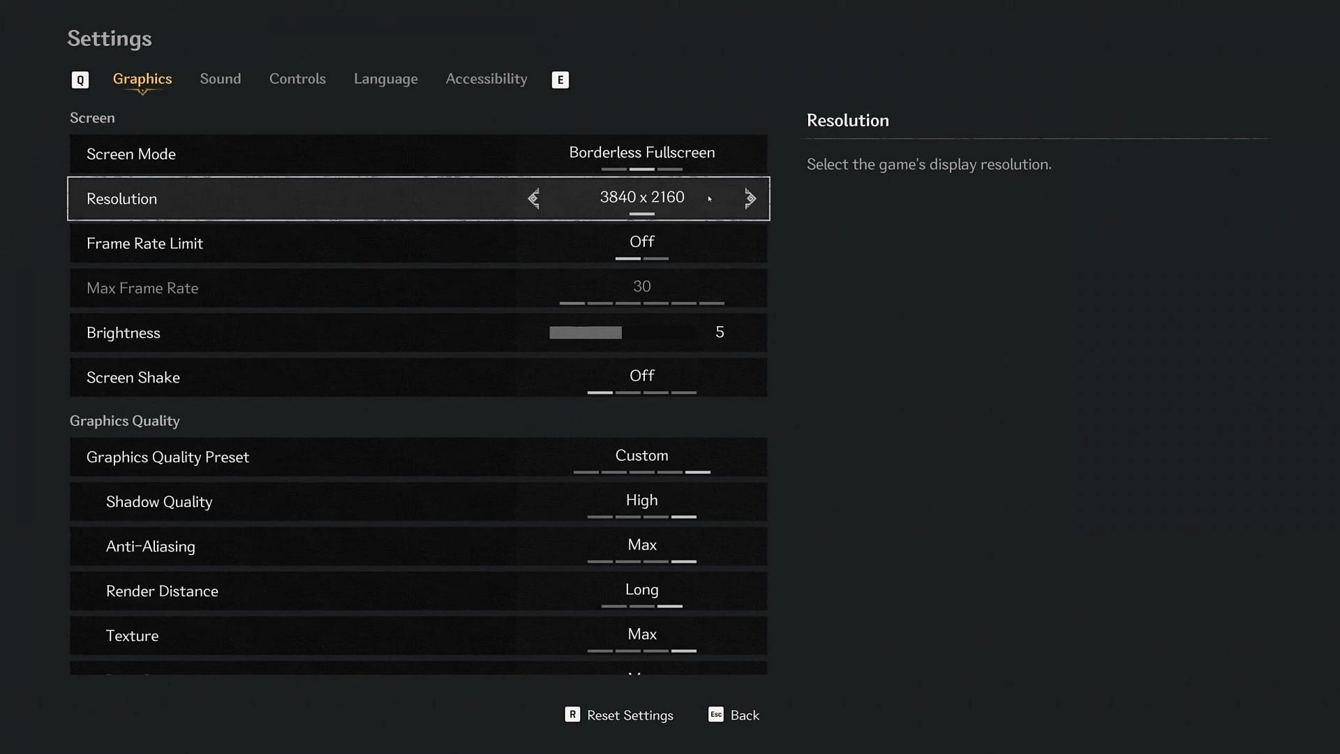 The First Berserker: Khazan graphics settings page (Image via NEXON)