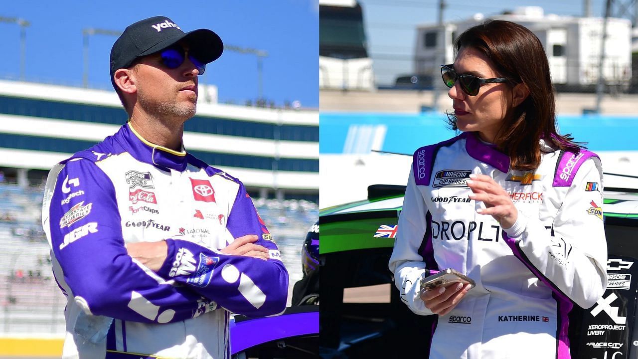 Denny Hamlin and Katherine Legge