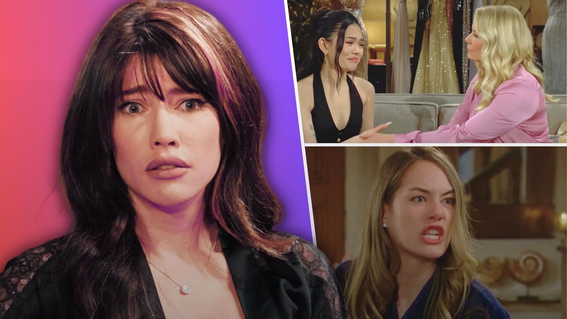 Steffy, Luna and Hope on The Bold and the Beautiful (Custom edit by Sportskeeda, Original Image [CBS])